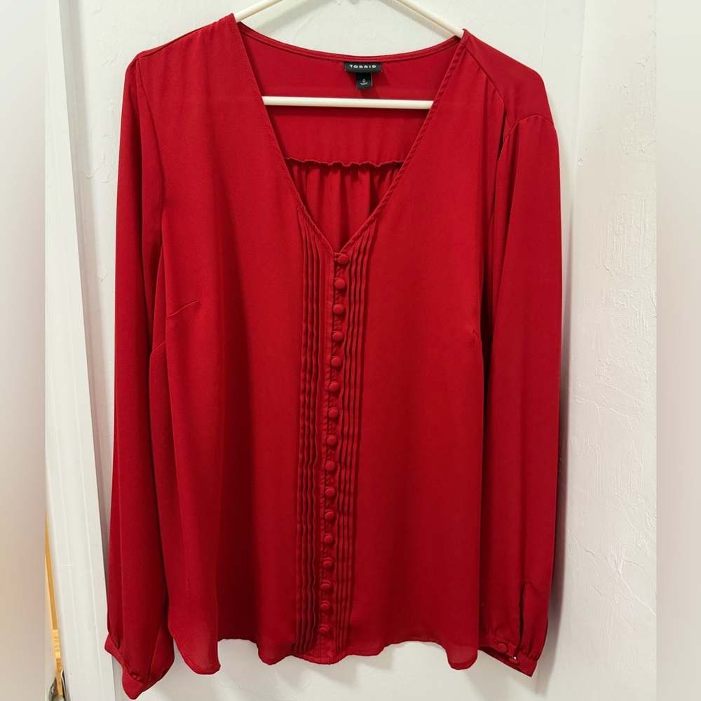 Torrid Red Scoop Neck Top